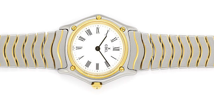 Foto 1 - Ebel Classic Damen-Armbanduhr in Stahl-Gold, Wellenband, U2175
